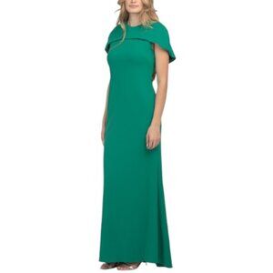 BETSY & ADAM Made In Usa Covered Cape Gown